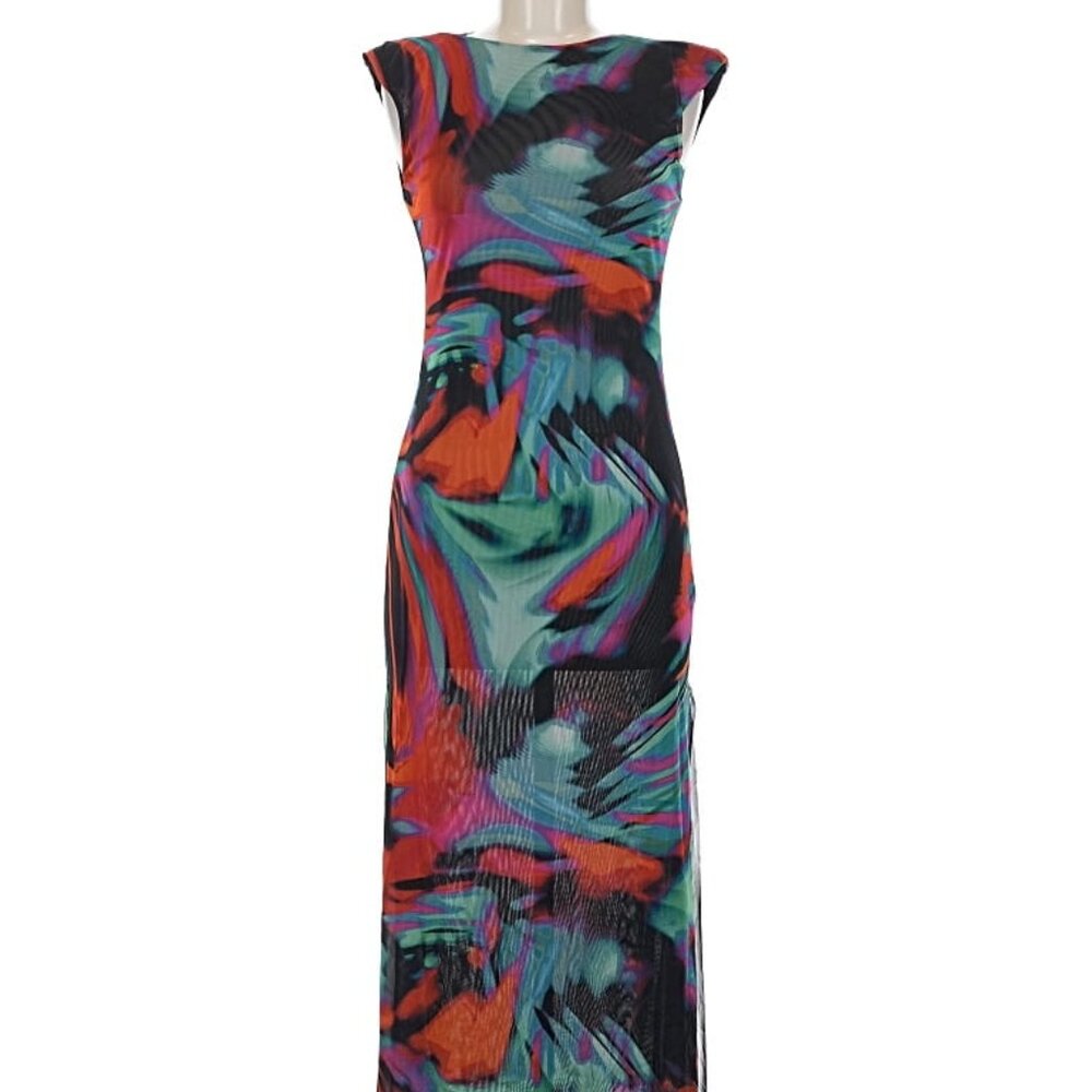 NWT Zara semi-sheer watercolor splash dress, size Medium